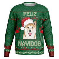 Thumbnail for Feliz Navidog - Ugly Christmas Shiba Inu Athletic Sweatshirt - AOP