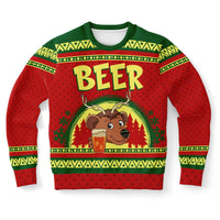 Thumbnail for Beer Deer Ugly Christmas Fashion Sweatshirt with All-Over-Print.