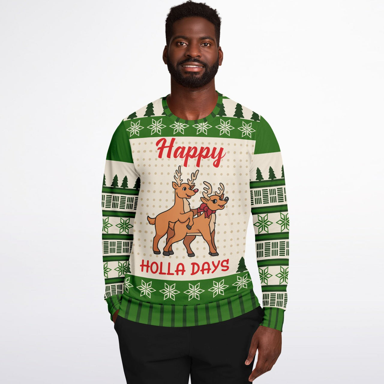 Happy Holla Days Ugly Christmas Sweatshirt- AOP