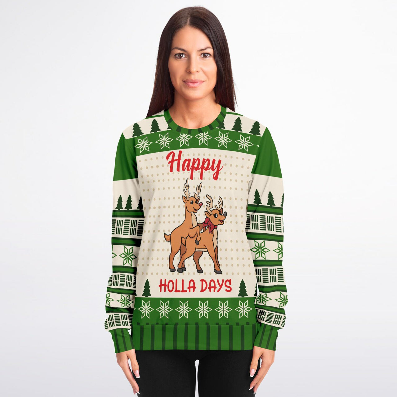 Happy Holla Days Ugly Christmas Sweatshirt- AOP