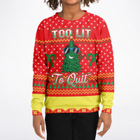 Thumbnail for Too lit to quit-Ugly Christmas Fashion Youth Sweatshirt – AOP