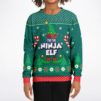 Thumbnail for Ugly Ninja Elf Fashion Kids/Youth Sweatshirt – AOP