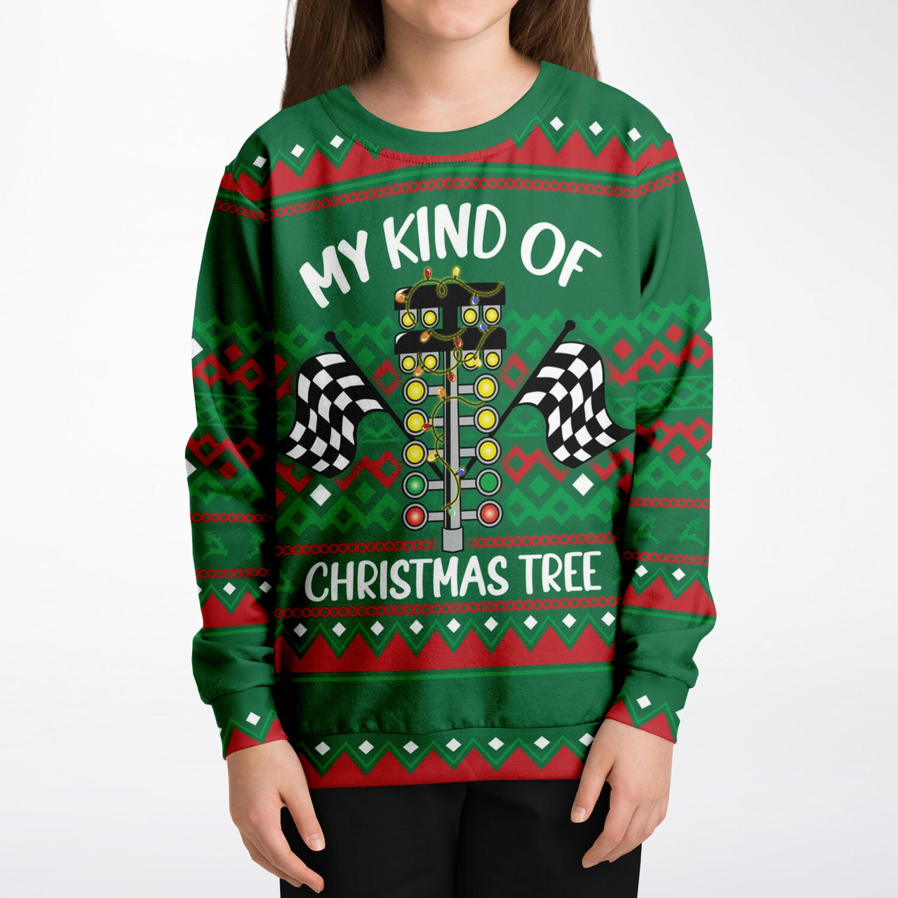 My kind of Ugly Christmas Tree Fashion Youth Sweatshirt – AOP