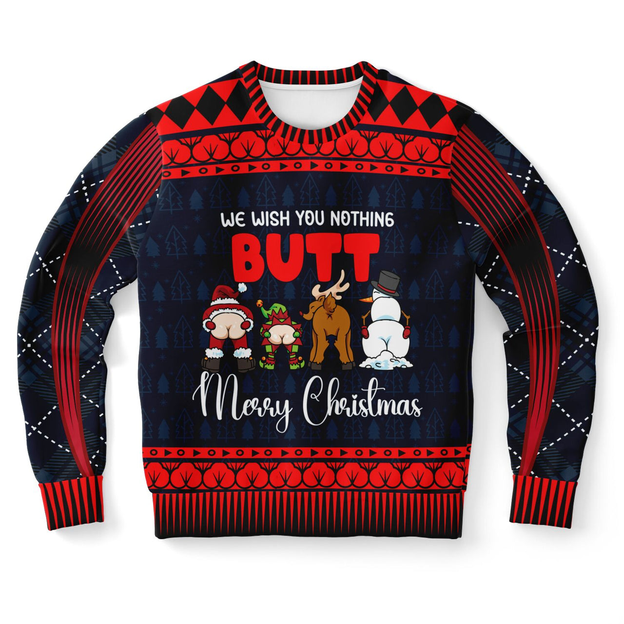 “We Wish You Nothing Butt” Funny Christmas Sweat Front