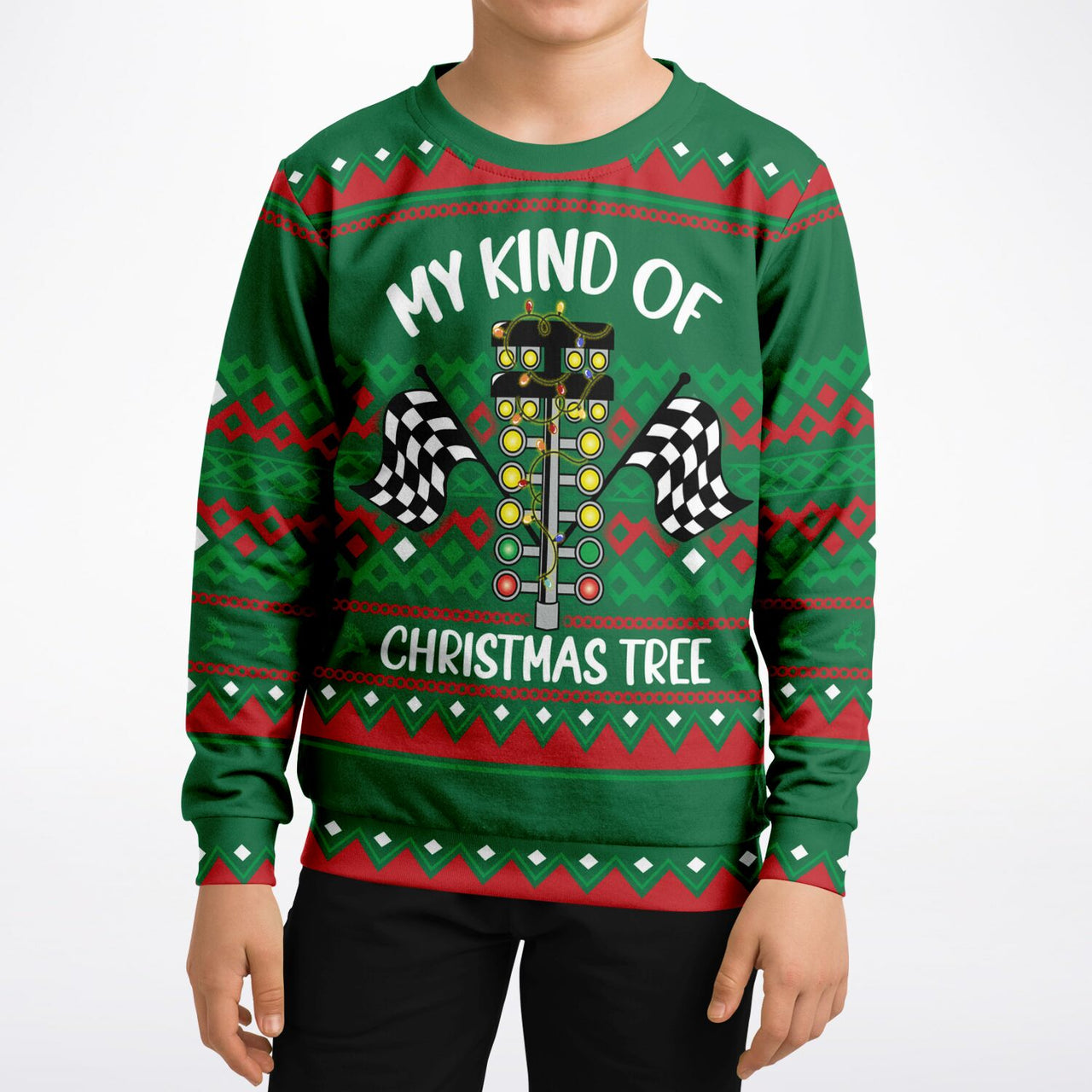 My kind of Ugly Christmas Tree Fashion Youth Sweatshirt – AOP