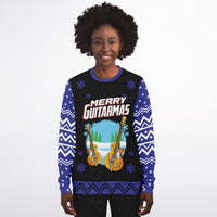 Thumbnail for Merry Guitarmas Ugly Christmas Athletic Sweatshirt - Adult AOP
