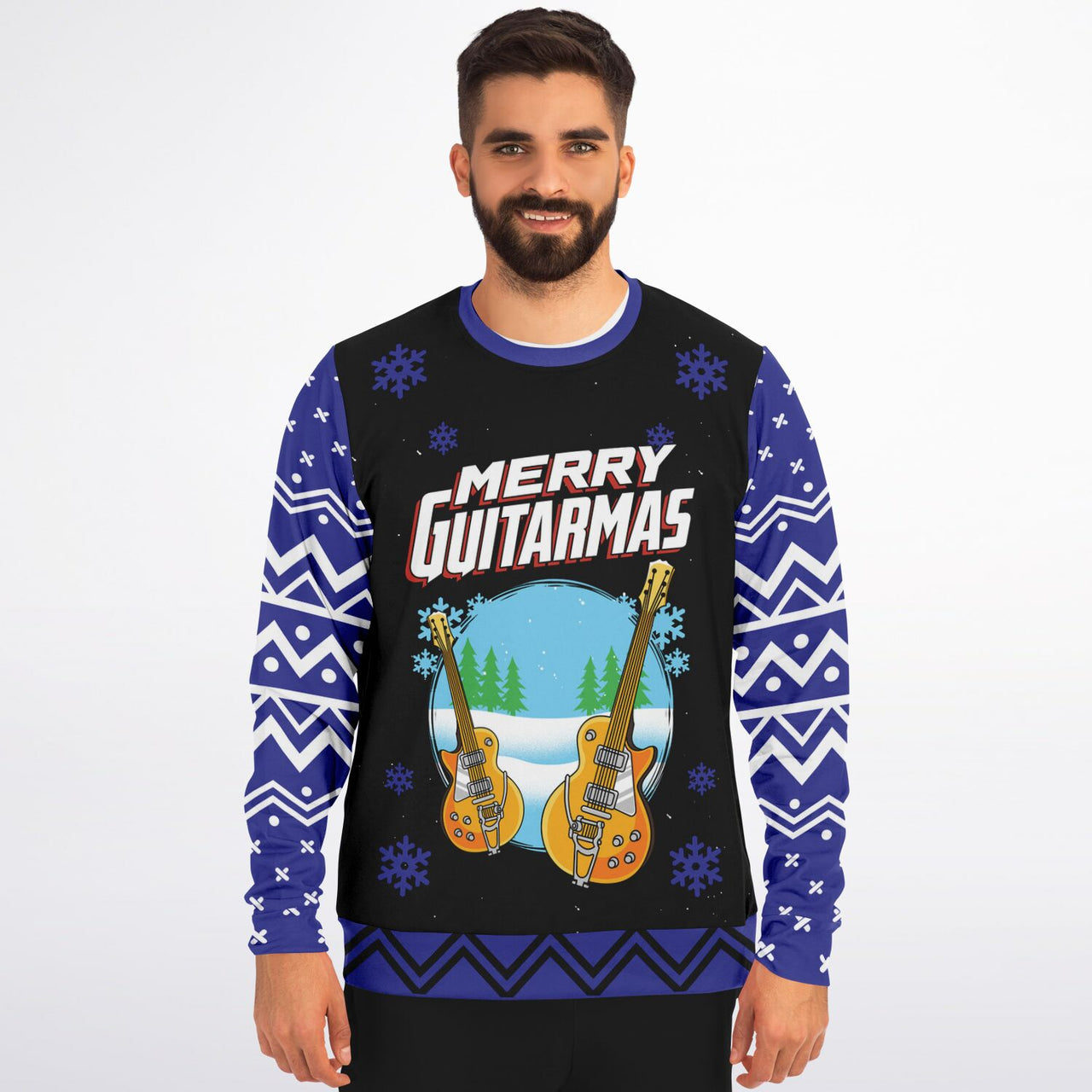 Merry Guitarmas Fashion Ugly Christmas Sweatshirt - AOP