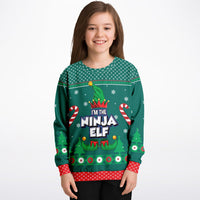 Thumbnail for Ugly Ninja Elf Fashion Kids/Youth Sweatshirt – AOP