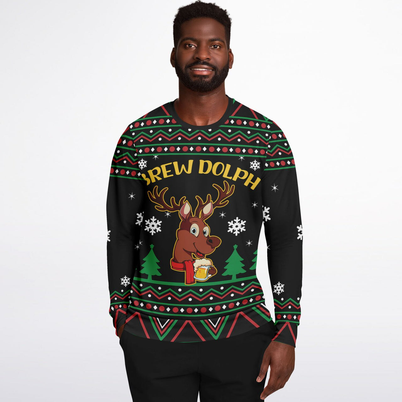 Brewdolph the Reindeer Fashion Ugly Christmas Sweatshirt - AOP