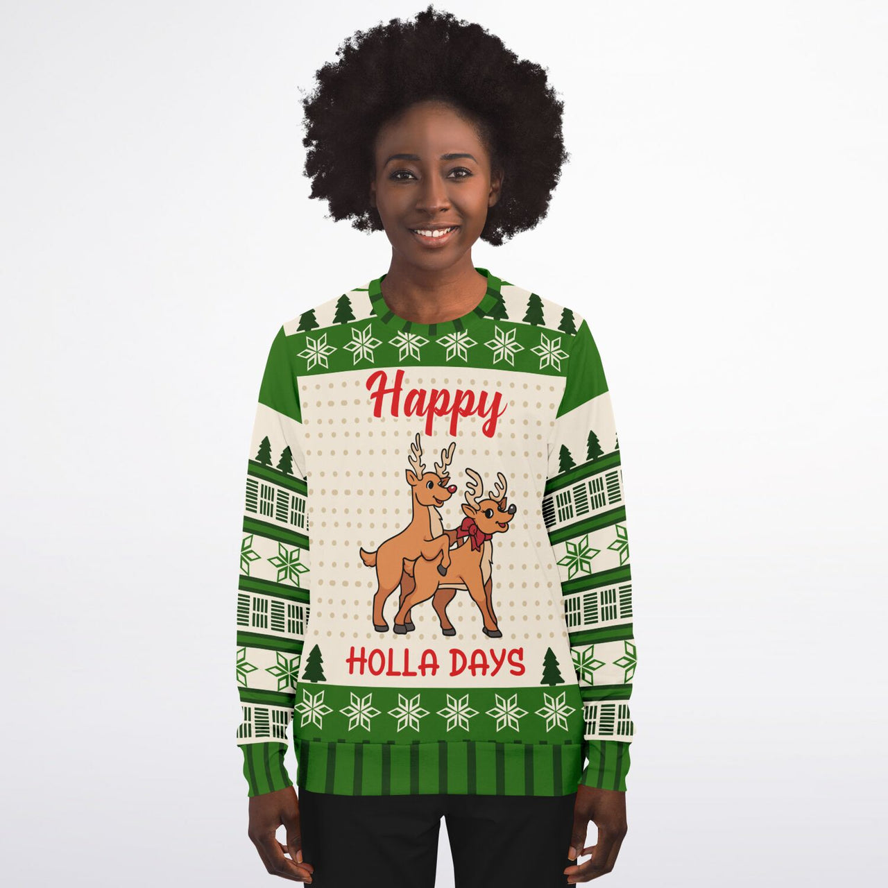 Happy Holla Days Ugly Christmas Sweatshirt- AOP