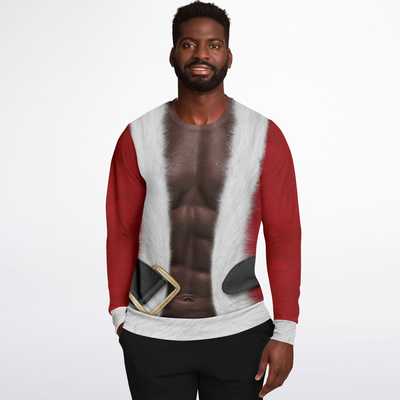 Fit Santa Ugly Christmas- African American Fashion Sw