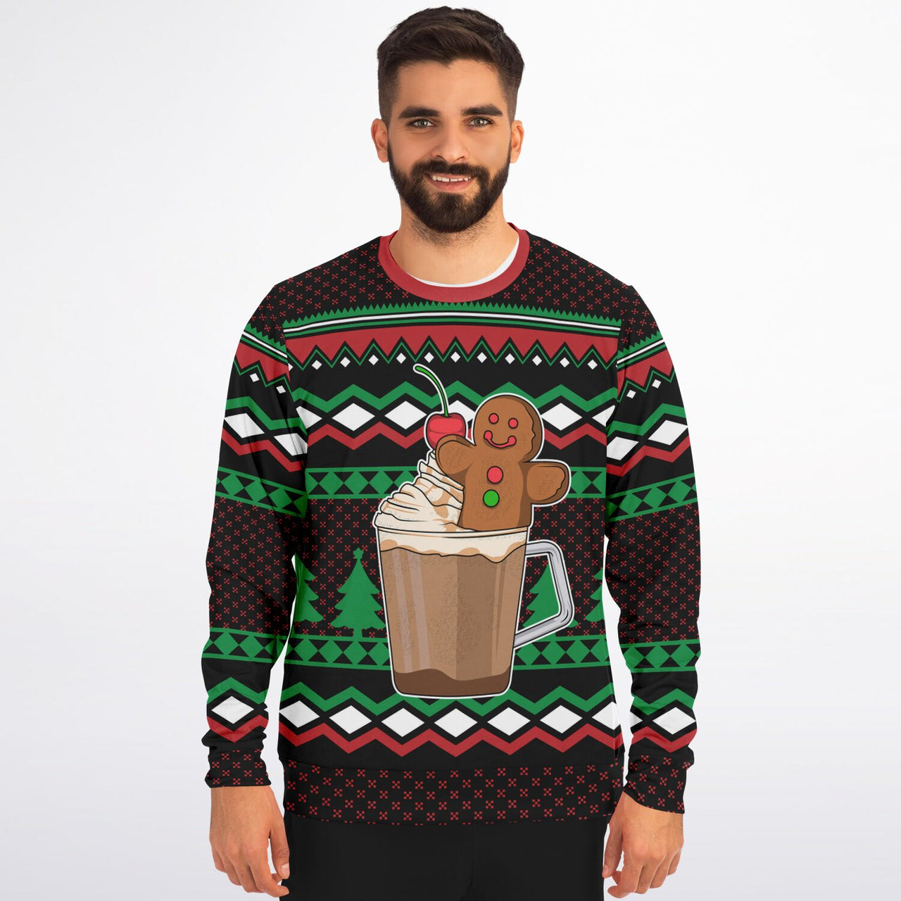 Gingerbread in a Cup, Ugly Christmas Fashion Sweatshirt - AOP