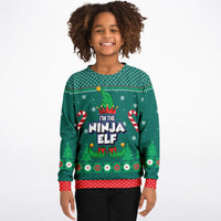 Thumbnail for Ugly Ninja Elf Fashion Kids/Youth Sweatshirt – AOP