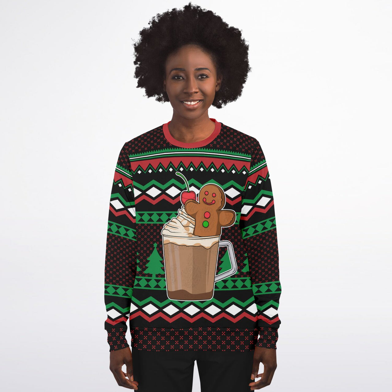 Gingerbread in a Cup, Ugly Christmas Fashion Sweatshirt - AOP