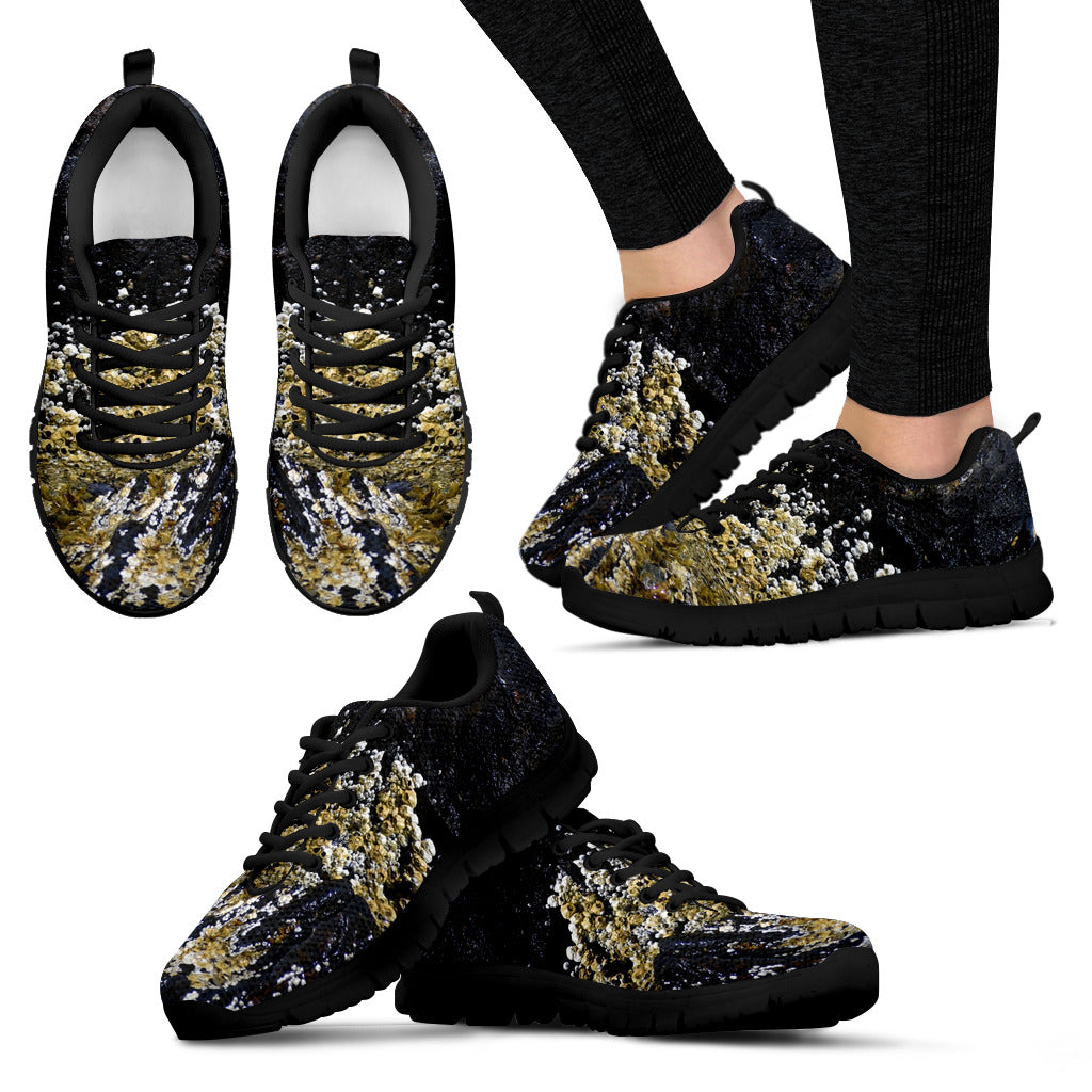 Women's Sneaker Black - Brine and Barnacle Design - JaZazzy 