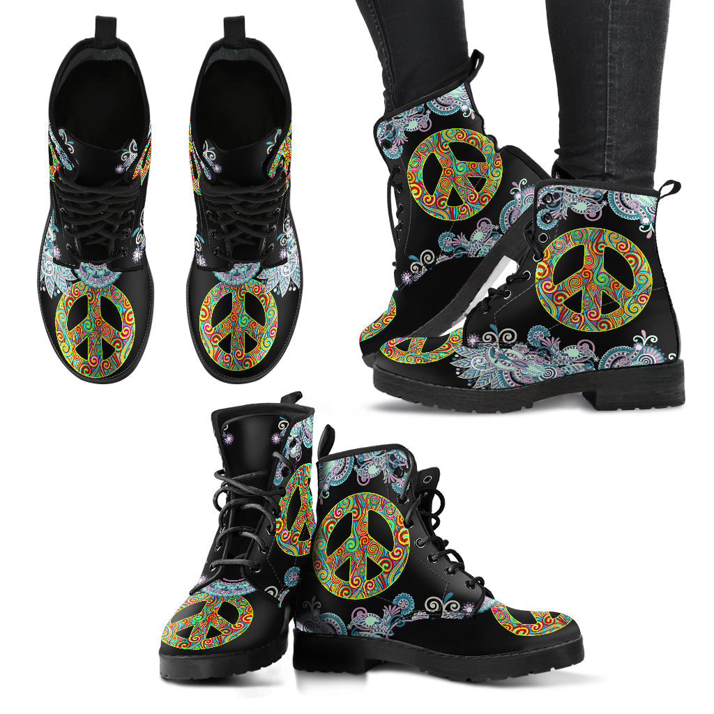 Henna Peace V6 Handcrafted Boots - JaZazzy 