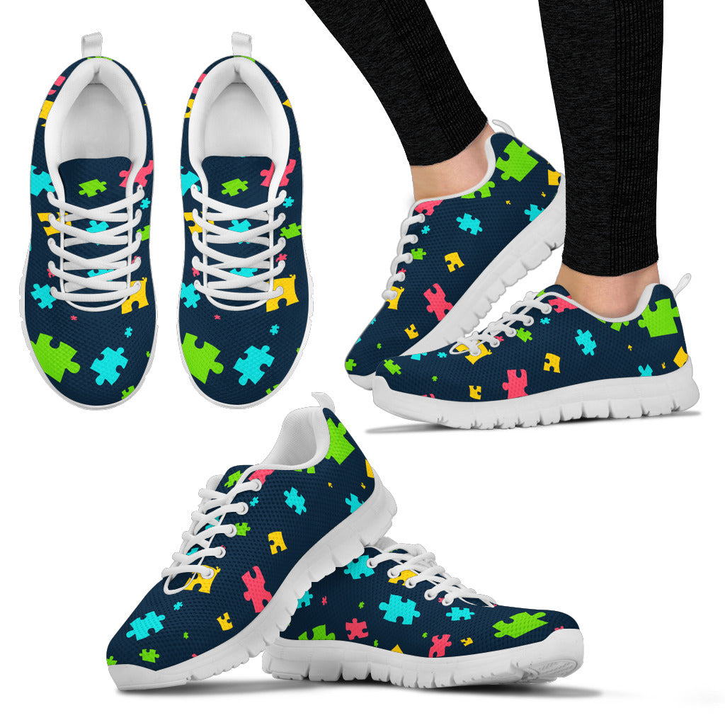 Womens Autism Awareness Puzzle Pieces Sneakers. - JaZazzy 