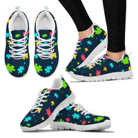 Thumbnail for Womens Autism Awareness Puzzle Pieces Sneakers. - JaZazzy 