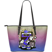 Thumbnail for Amped Guitar Large Leather Tote Bag for Musicians and Music Freaks - JaZazzy 