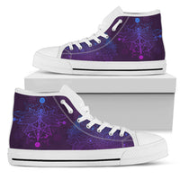 Thumbnail for Womens Purple Dragonfly Fractal High Top. - JaZazzy 