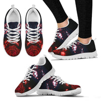 Thumbnail for Roses and Calavera Girl Style 2 Hand Crafted Sneakers. - JaZazzy 