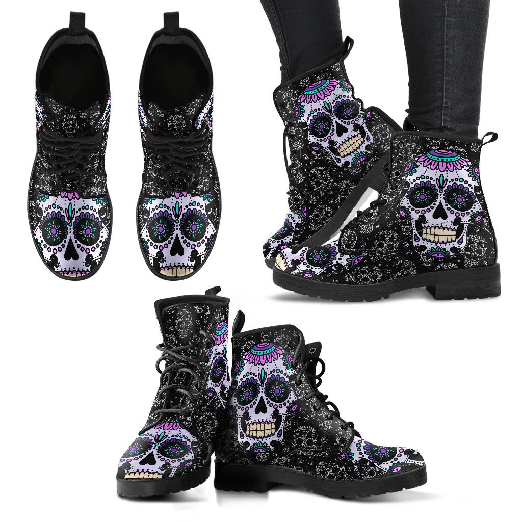 Sugar Skull Handcrafted Boots Limited Edition - JaZazzy 