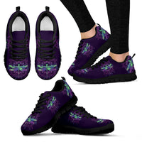 Thumbnail for Purple and turqoise dragonfly black soles - JaZazzy 