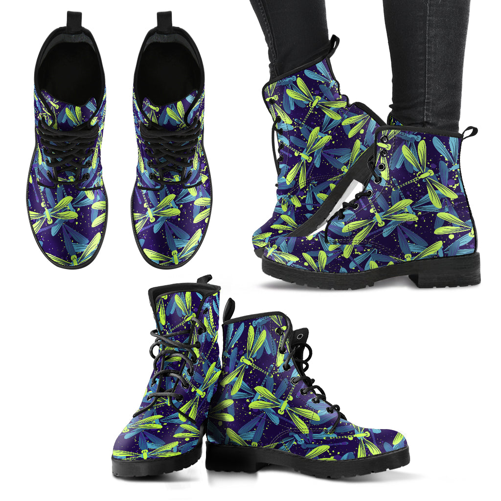 Handcrafted Dragonfly Pattern 2 Boots