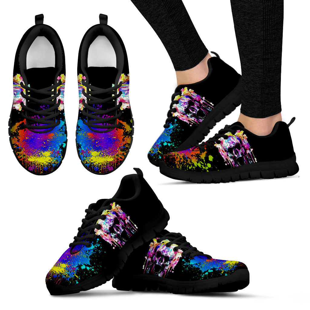 Colorfull Skull Handcrafted Sneakers. - JaZazzy 