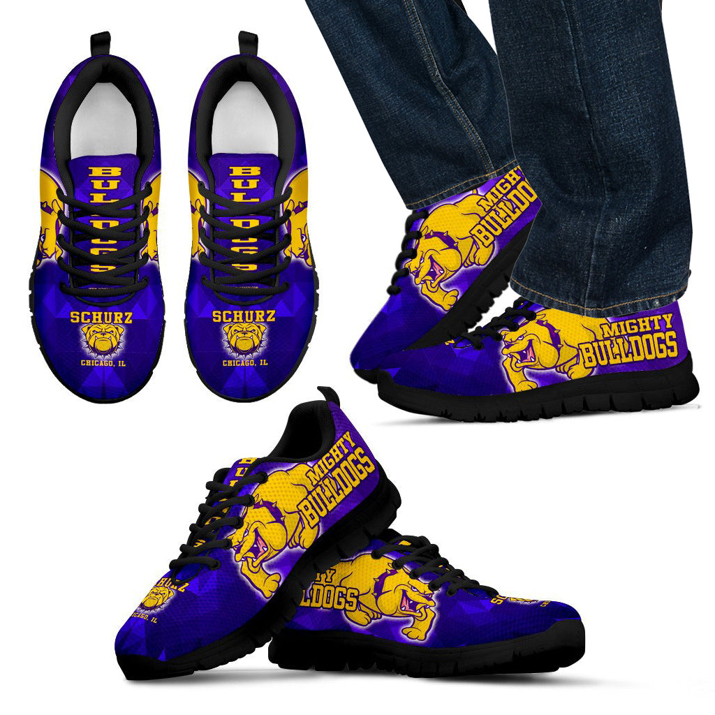 Schurz H.S. -Purple- Bulldogs-Chgo, IL _Mens Sneaker_Blk - JaZazzy 