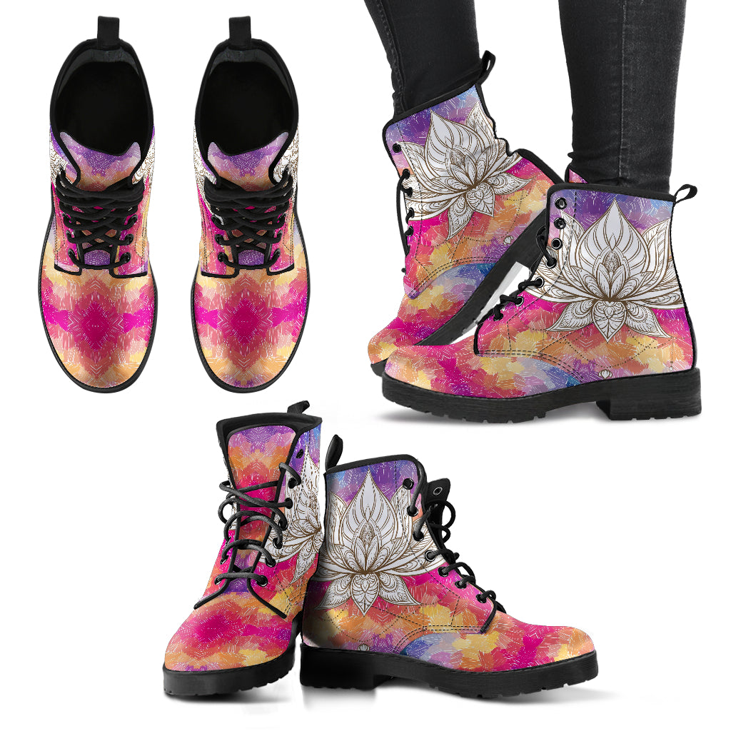 Handcrafted Colorful Lotus Hand Boots - JaZazzy 