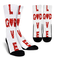 Thumbnail for Love God Crew Socks - JaZazzy 