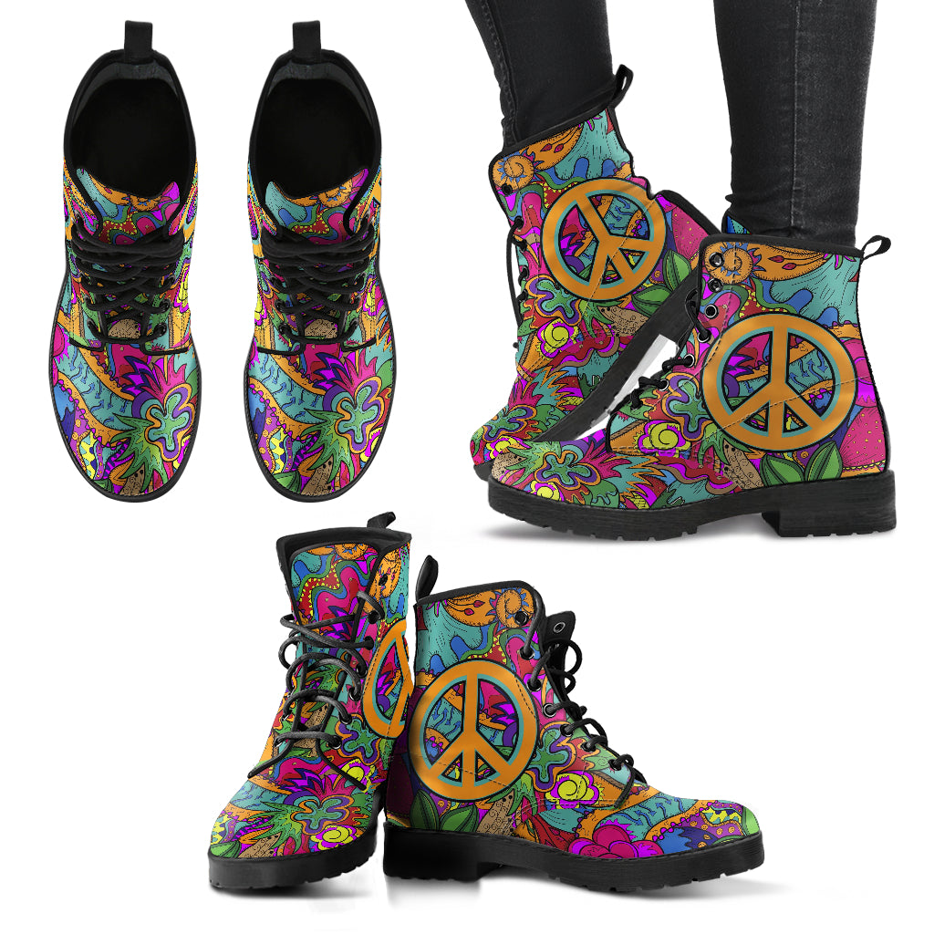 HandCrafted Hippie Peace Boots - JaZazzy 