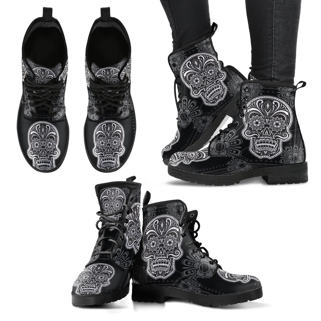 SugarSkull 4 Handcrafted Boots - JaZazzy 