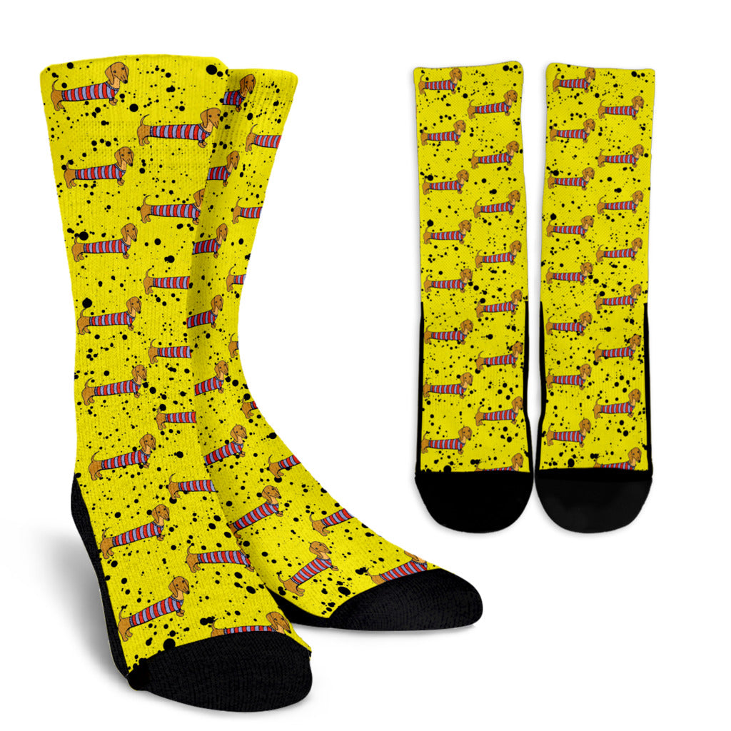 Yellow socks dushund cute - JaZazzy 
