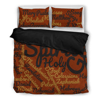 Thumbnail for Cool Brown Holy Bible Books Black Bedding Set - JaZazzy 