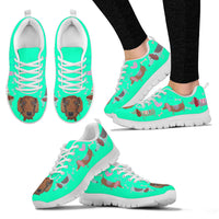 Thumbnail for Light green sneakers with duchshund with cute eyes - JaZazzy 