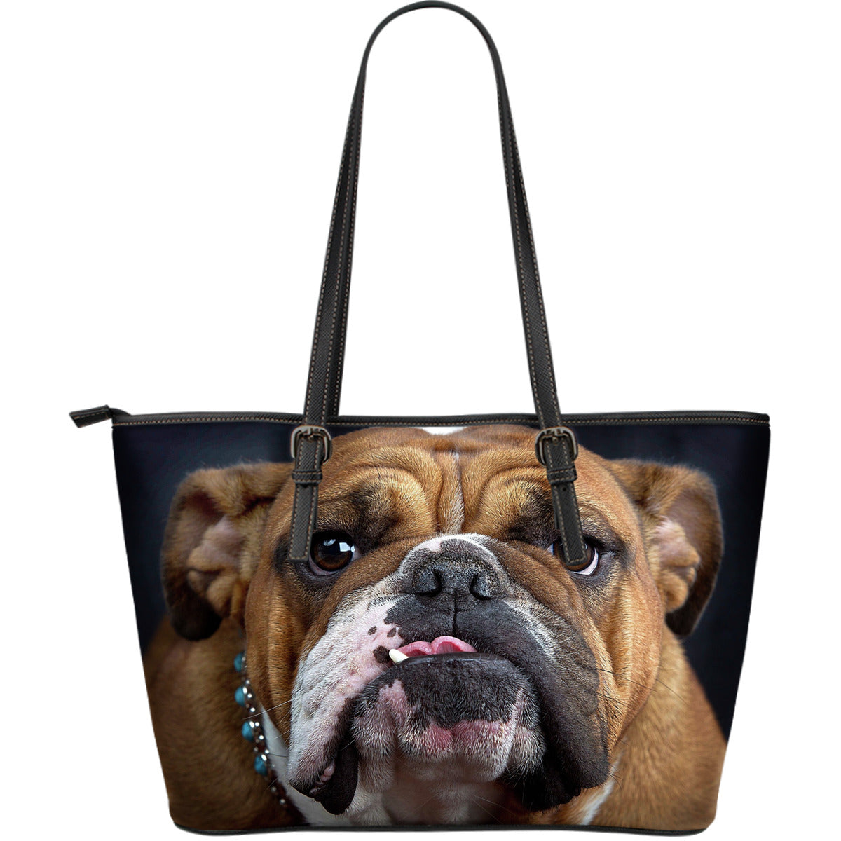 Bulldog Lovers Large Leather Handbag - JaZazzy 