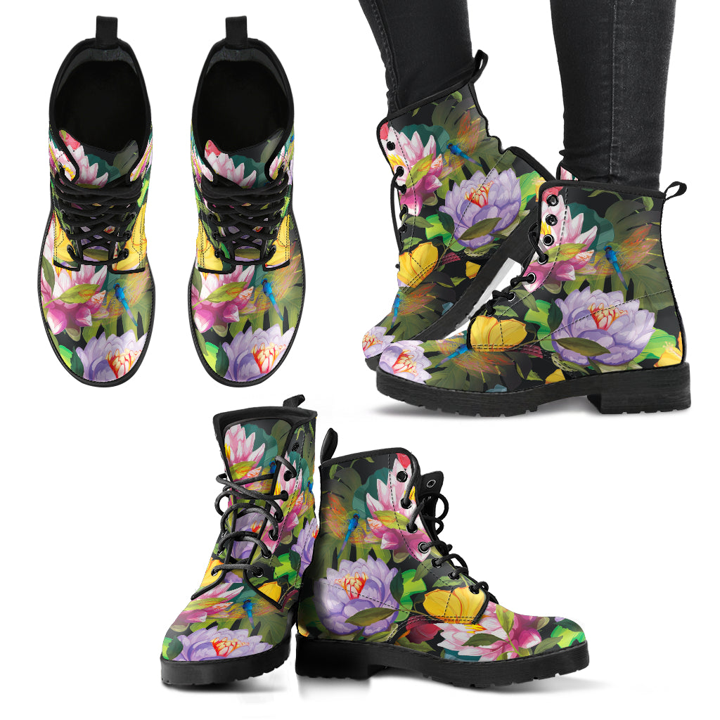 Dragonfly Lotus 1 Handcrafted Boots - JaZazzy 
