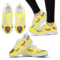 Thumbnail for Yellow sneakers with dachsund with cute eyes - JaZazzy 