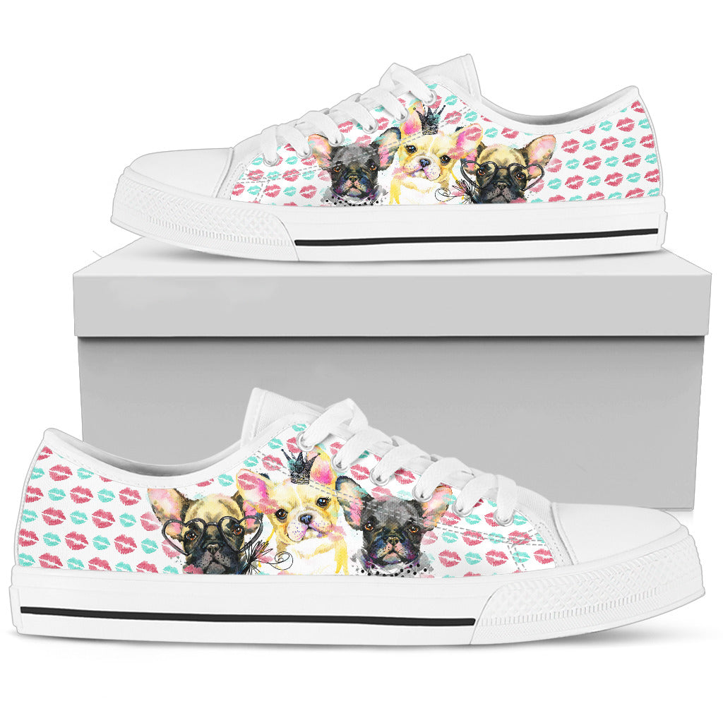 French Bulldog Women's Low Top Shoe - JaZazzy 