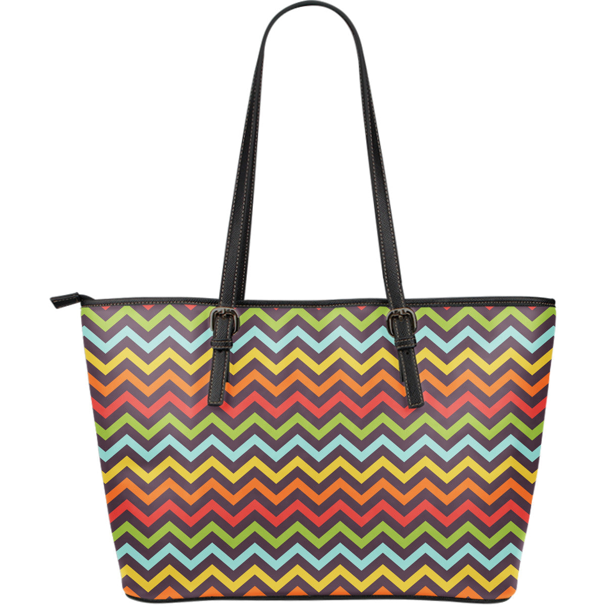 Bright Chevron Large Leather Tote Bag - JaZazzy 