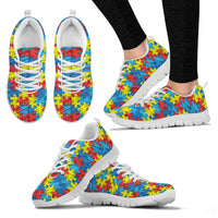 Thumbnail for Womens Autism Awareness Puzzle Sneakers. - JaZazzy 