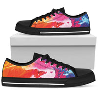 Thumbnail for Abstract Oil Paintings P2 - Women's Low Top Shoes (Black) - JaZazzy 