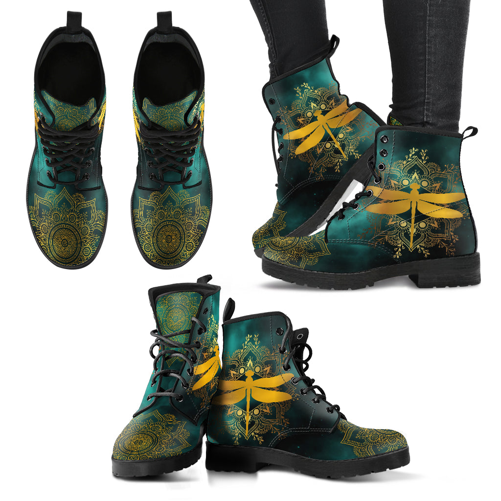 Dragonfly Of Peace Handcrafted Boots - JaZazzy 