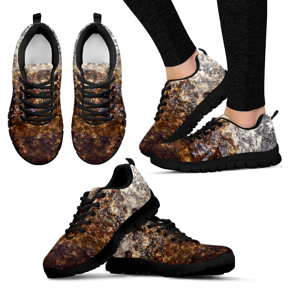 Women's Sneaker Black - Wet Rock Design - JaZazzy 