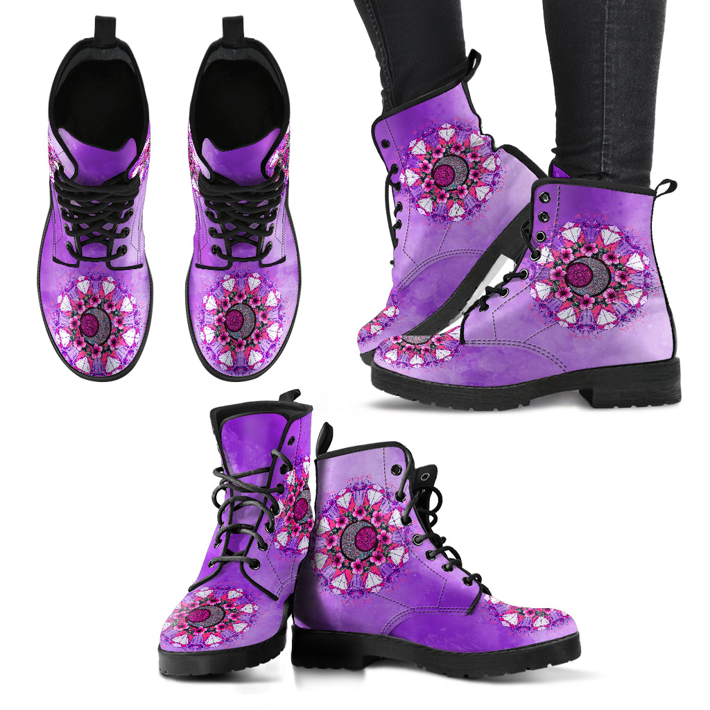 Sun & Moon Flower V3 Handcrafted Boots - JaZazzy 