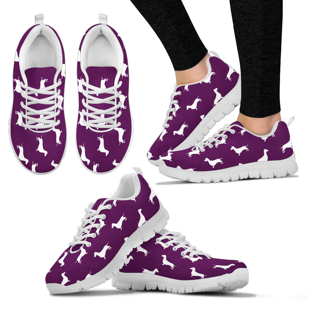 Purple sneakers with white duchshunds and white soles - JaZazzy 