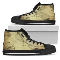 Thumbnail for Vintage Map Men's High Tops - JaZazzy 