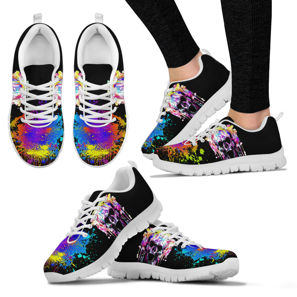 Colorfull Skull Handcrafted Sneakers - JaZazzy 